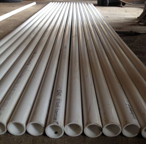 16 pieces of 1  1/4  in sch 40 pvc white dwv pipe nsf plus 1 broken pipe for sale