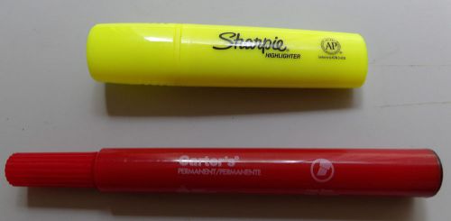 Set of 2 Markers: 1 Carter&#039;s Red Permanent Marker &amp; 1 Shapie Highlighter NEW OS4