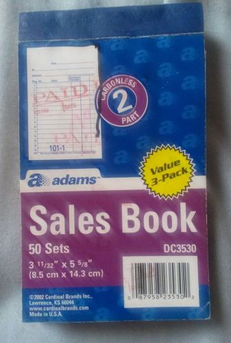 Adams brand purpose sales book set-40 out of 50 pages left-Two part to each page