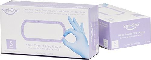 Sani-One Blue Nitrile Powder Free Glove Small 100 Count