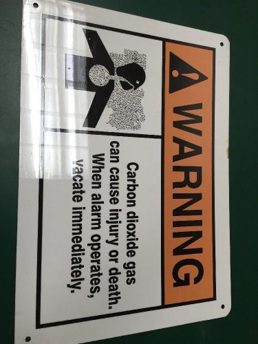 Carbon amber dioxide gas warning sign for sale