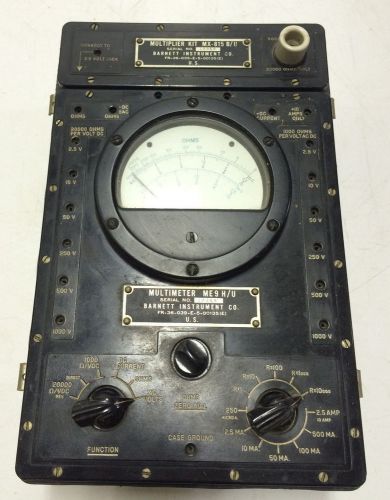 Vintage Army Signal Corps Multi meter ME 9 H/U Multiplier Kit MX-815 B/U Barnett