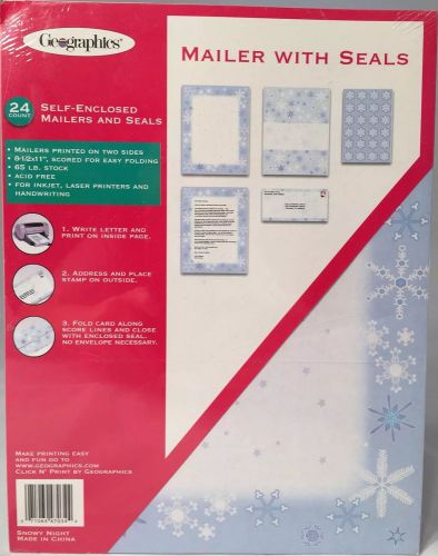 New Geographics Self-Enclosed Mailers &amp; Seals InkJet Laser Printer &#034;Snowy Night&#034;