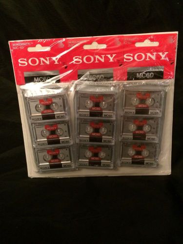 9 Sony MC-60 Micro Cassette Tapes 3 New Sealed Sleeves of 3 Tapes 60 Min Each