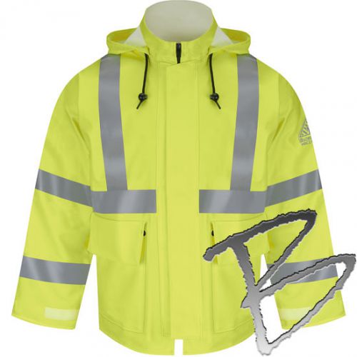 Bulwark jxn4 hi-visibility flame-resistant rain jacket for sale