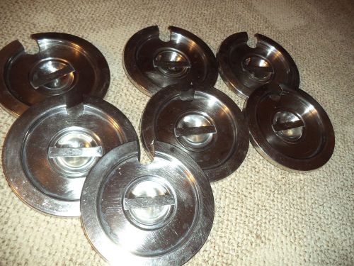 SEVEN EACH Crest Stainless Steel Lid 7.25&#034; New.