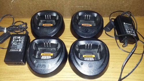 4 Motorola radio chargers with 2 power supplies