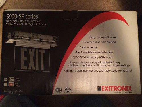 Exit Sign Exitronix S900-SR Series New In Box Green