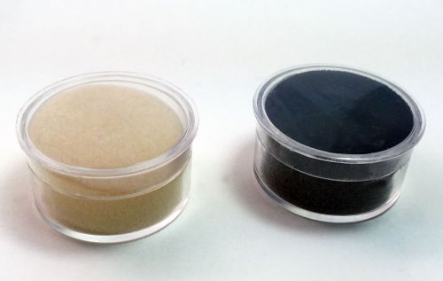 48 Round Gemstone Gem Jar w/ Foam 1 1/8&#034; / Combo 36 Black &amp; 12 White