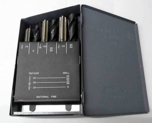 18 Pcs. Standard Tool 6-40 to 1/2-20 N.F Hand Taps &amp; USA S/O Matching Drills Set