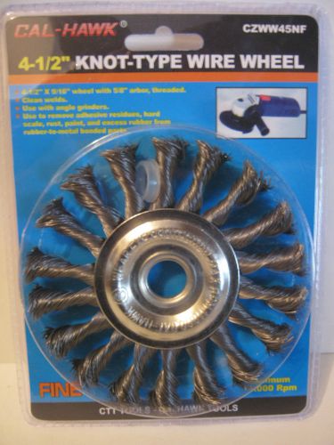 4&#034;1/2&#039;&#039; 1 knot-type wire wheel w/ 5/8&#034; arbor use w/ angle grinders - clean welds for sale
