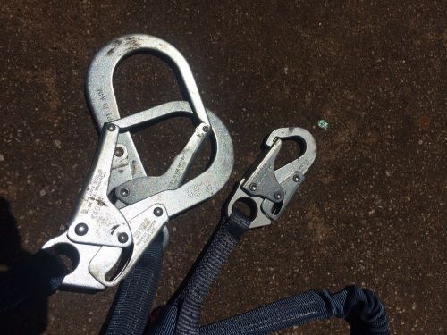 Falltech lanyard 6-foot tie-off &amp; fall arrest w/aluminum rebar hooks 21349 for sale