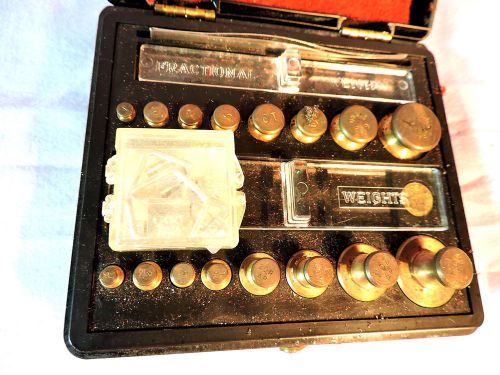 Ohaus scale corp antique pharmacy scale balance weight calibration set complete for sale
