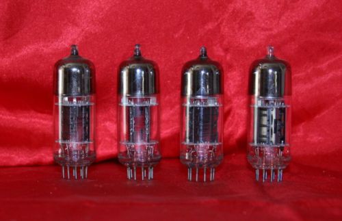 Raytheon 6414 Black Plate vacuum tubes.  Six tubes in this auction.