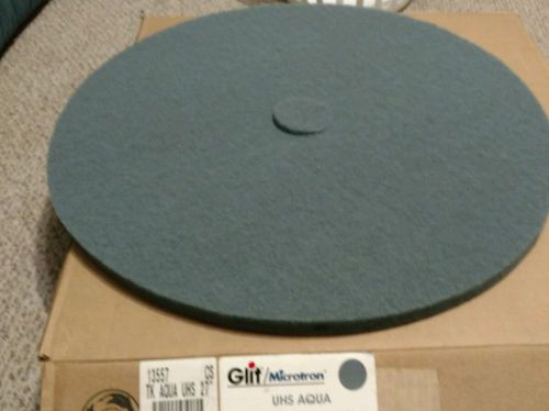 Glit Microtron Floor Mait. Pads Aqua 27&#034; 5 Pads