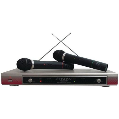 Pyle Pro PDWM2000 Dual VHF Wireless Microphone System w/Channel Signal Indicator