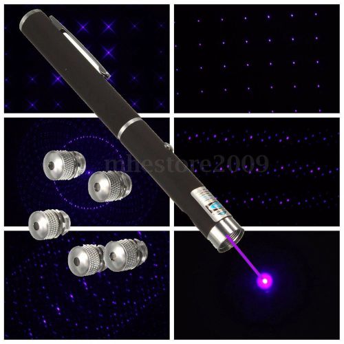 New 6 in 1 purple laser lazer visible beam light  5 caps high power aluminum for sale