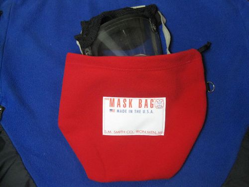 S.m. smith co. scba mask bag, mb3-101, heavy fleece, red, w/drawcord. for sale