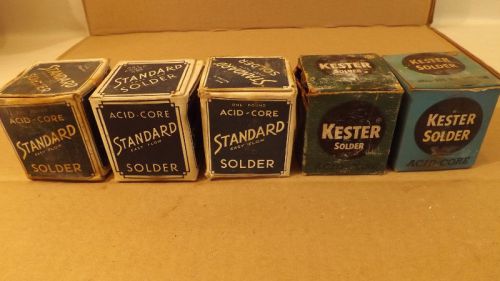 (5)  1 lb rolls Kester &amp; Standard Acid Core Solder  NOS