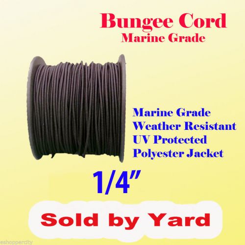 1/4&#034; x  Sold By Yard Premium Marine Grade Bungee Shock Stretch Cord UV Black