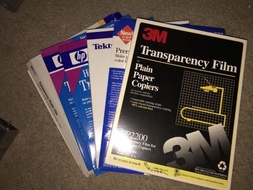 LOT OF 6 TRANSPARENCY FILM FOR COPIERS PP2200 8.5x11 HP 3M TEKTRONIX ALL BRANDS
