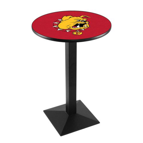 Ferris State University 42 inch Pub Table with Black Square Stand, New