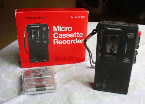 Vintage Realistic Micro Cassette Recorder MIcro-10 Portable Dictation Machine