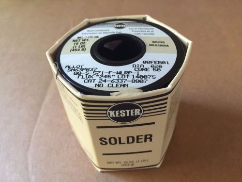 Kester Solder ~1 lb Solid Wire Alloy SN63PB37 QQ-S-571-F-WLRP Dia 0.020&#034; Core 50
