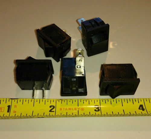 5x Sigma 20A 12V 10A 125 250v Mini Rocker Switch SPST ON-OFF 2-Pin Black Plastic