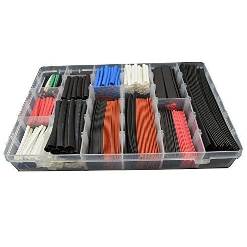 Urbest?610 pcs assorted heat shrink tube 5 colors 12 sizes tubing wrap sleeve for sale