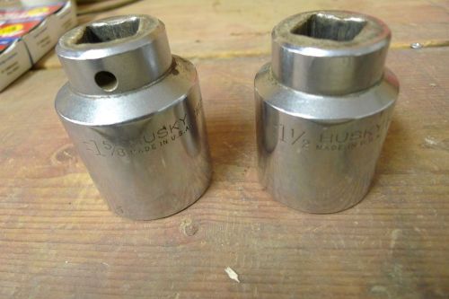 Husky 3/4&#034; dr. 1-1/2&#034; CH1248 &amp; 1-5/8&#034; CH1252 sockets made in USA Free shipping