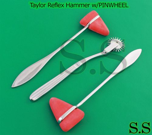 Taylor Reflex Hammer w/Red Bumper And WARTENBERG PINWHEEL,SET OF 3