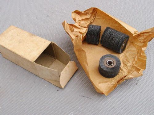 Fabricator machinist 4 small wire wheels  1.5&#034; dia x 1  .002&#034;  rotary brush for sale