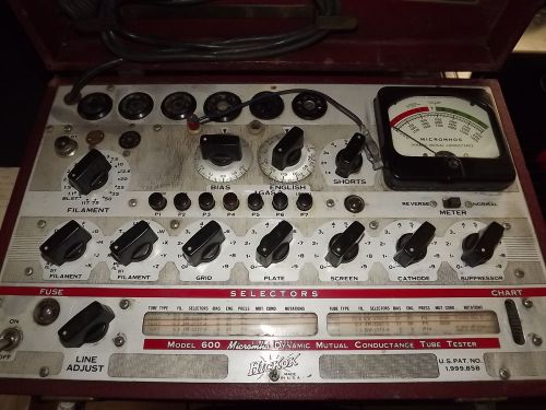 Vintage Hickok Model 600 Micromho Dynamic Mutual Conductance Tube Tester