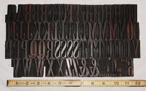 Rare 10 Line 1.66&#034; Wm H Page &amp; Co Aetna XX Condensed Letterpress Wood Type 75 pc