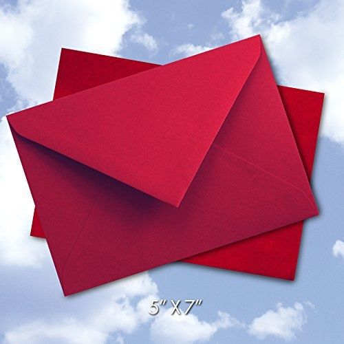 The Best Envelope Company 5&#034; x 7&#034; Rich Smooth Red Baronial Envelopes with Gummed