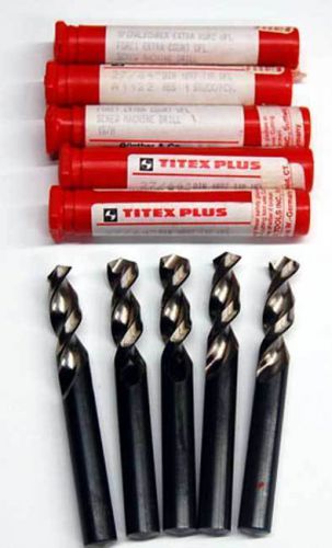 5 Pcs. Titex A1122-27/64&#034; Parabolic Screw Machine Steam Oxided Drills