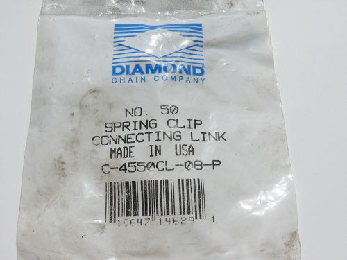 NO 50 DIAMOND CHAIN SPRING CLIP CONNECTING LINK C-4550CL-08-P