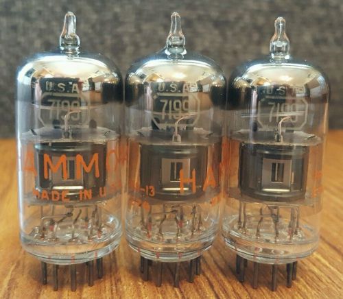 7199 RCA TRIO (3) 1968 BLACK PLATE &amp; TOP HALO DISC GETTER TUBES *MATCH CODES*