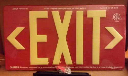 Jessup glo brite pm100 eco exit sign - plastic molded egress safety signs 7070-b for sale