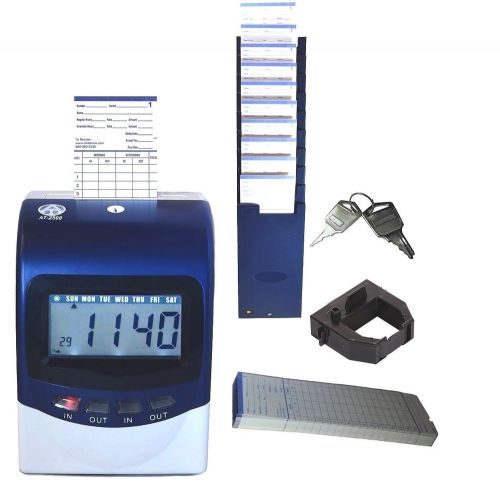 AT-2500 Time Clock Bundle with Time Cards, Card Holder, Ribbon and Keys! New!!!!