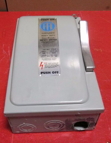 ITE 60 Amp Safety Switch F352 600 VAC bubble front