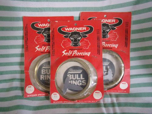 Vintage Wagner Self-Piercing Bull Rings Size 33