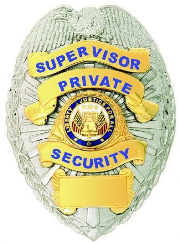 Obsolete Supervisor Private Security Officer Flags in Center Seal Gold &amp; Silver