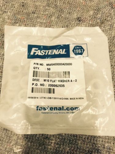 Fastenal M10 Flat Washer A-2, 50 Count Pack
