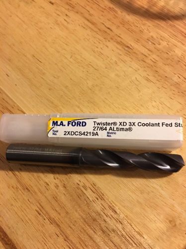 M.A Ford 27/64&#034; Twister XD Coolant Stud Carbide Drill