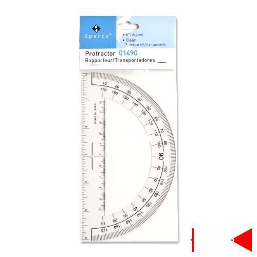 Sparco Spr-01490 Professional Protractor - Plastic - Clear new