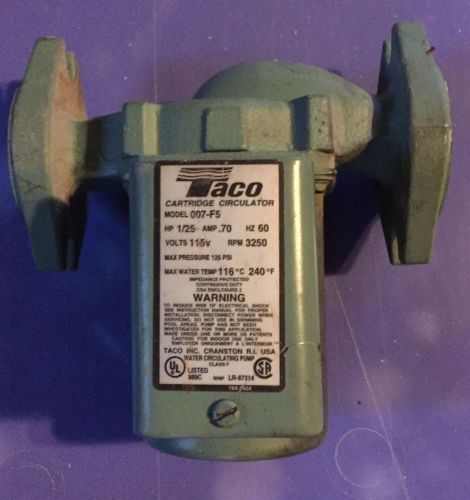 Taco 007 Cartridge Circulator Used But In Good Working Order