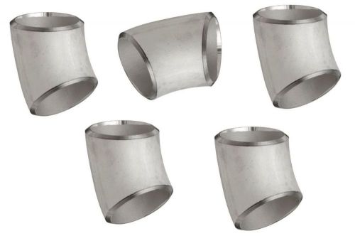 5 Pack 1&#034; Pipe 45° Elbow Butt Weld 304 Stainless Steel Schedule 40