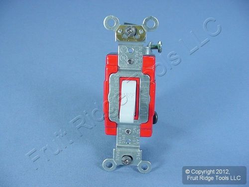 Leviton White INDUSTRIAL DOUBLE POLE Toggle Light Quiet Switch 20A Bulk 1222-2W